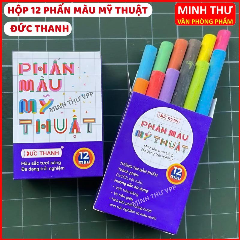 Hộp 12 Viên Phấn Màu Mỹ Thuật Đức Thanh Không Bụi Phấn Nhiều Màu Vẽ Mỹ Thuật Trang Trí Bảng Phấn Viết Bảng Cho Học Sinh Giáo Viên
