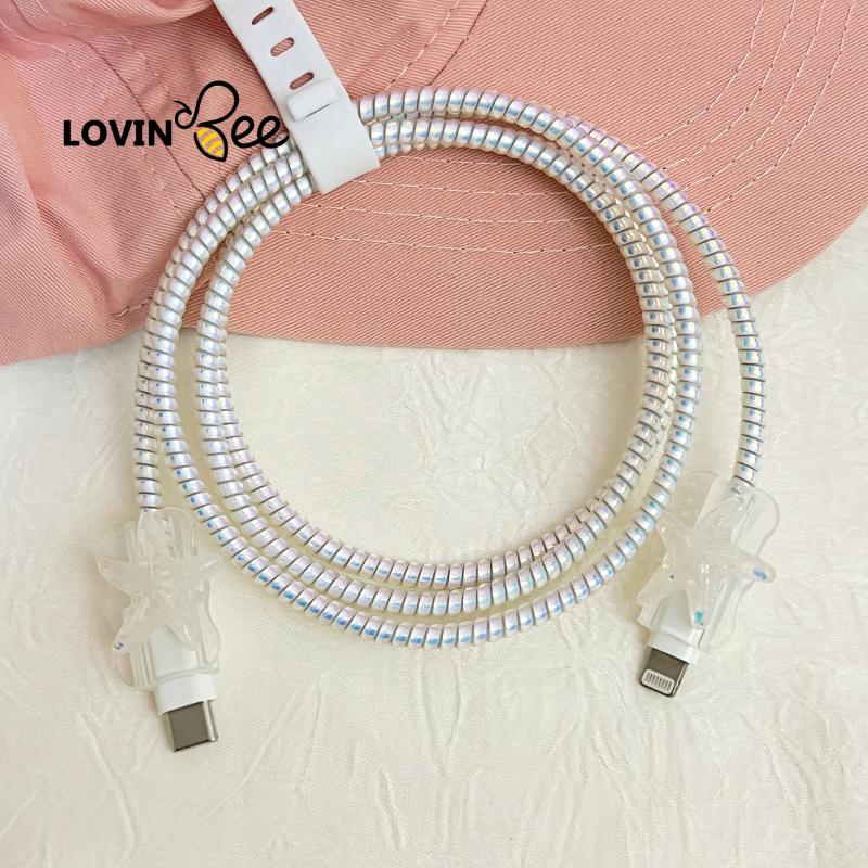 1 Set 4 Item Pelindung Kabel Charger Type C + Type C Pelindung Kabel Data Handphone 4