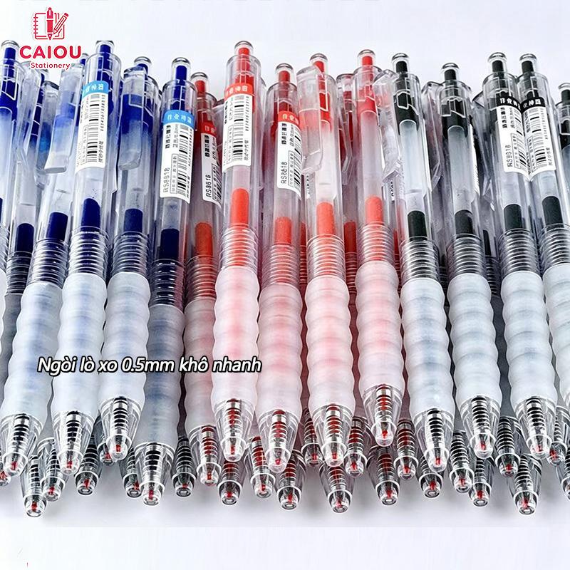 Set 20 Bút Gel Bút Bi Đen Đỏ Xanh Nước Bấm 0.5Mm Dụng Cụ Học Sinh Văn Phòng…