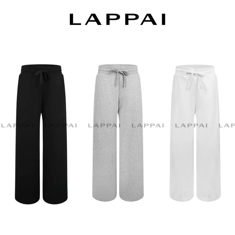 MỞ BÁN LAPPAI - Quần Suông Nữ Dài Ống Rộng Cạp Trễ Bản To 5cm Phối Dây Rút Chất Nỉ 2 Da Mềm Mịn Hack Eo Nhỏ Chân Thẳng Dài Top Women H81