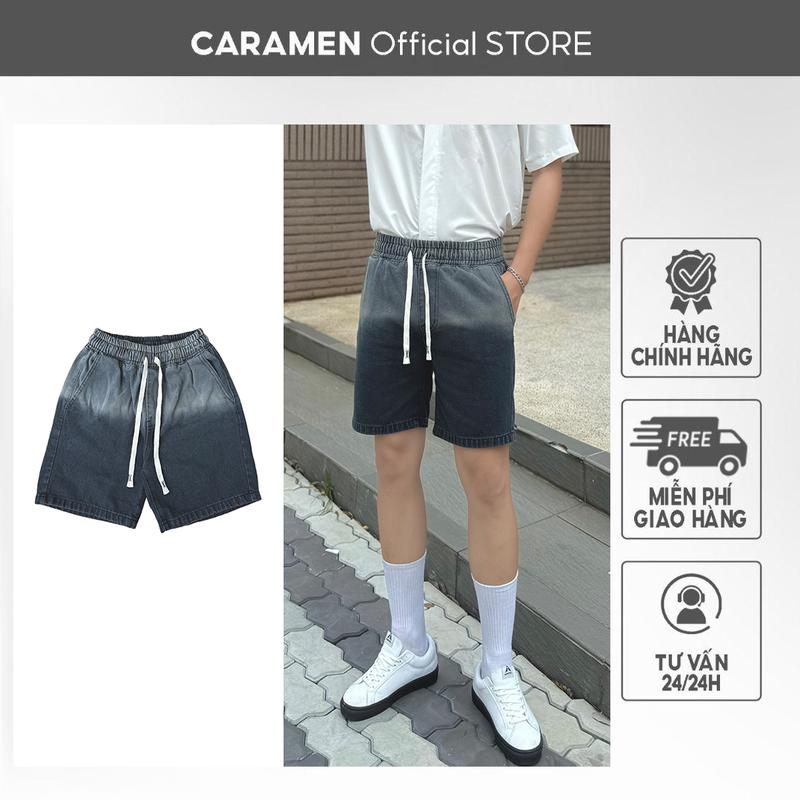 Quần Short Jean Nam CARAMEN – Lưng Thun Co Giãn Wash Hai Màu Dễ Phối Đồ Menswear 