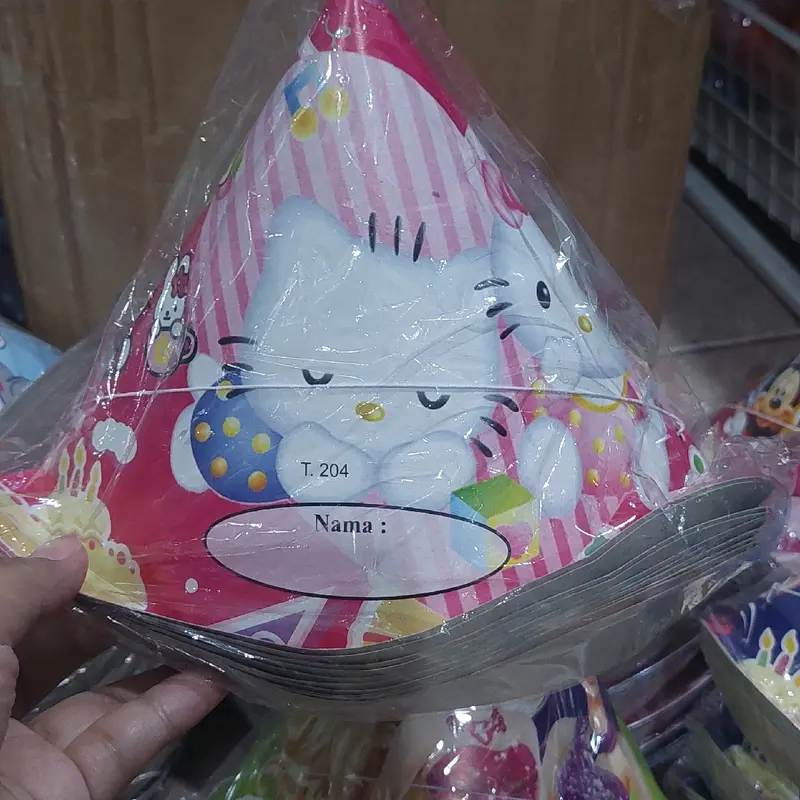 10 pcs topi ulang tahun kertas topi kerucut ulang tahun topi ultah 5