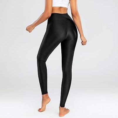 Quần Legging Nữ Co Giãn Sáng Bóng Cạp Cao Thích Hợp Tập Luyện Thể Thao 1 Chiếc Quần Legging Bó Sát