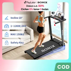 Sonix Incline Listrik Treadmill STR02 Dapat Dilipat Running Pad Max 150kg 10°Alat Olahraga Home Fitness Equipment Folding Treadmill Gym Safety Key Lock Bluetooth Music