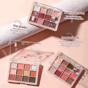 Eyeshadow Palette 12 Color Matte Highlighter Waterproof Free Kuas LS26S