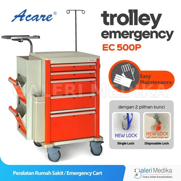 Trolley Troly Emergency - Troli Peralatan Darurat Rumah Sakit Acare