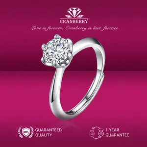 OS1-R16 Cincin Wanita Cranberry Jewelry Premium Lapis Platinum Anti Luntur Anti Berubah Warna Garansi 1 Tahun Resmi Size Adjustable Kualitas Grade Terbaru Aksesoris Perhiasan Cincin Nikah Permata VVS1 Elegan COD