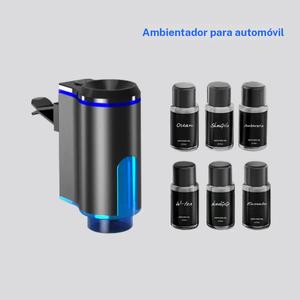 Difusor de aromas para coche inteligente, 1 caja de ambientador para coche con 6 frascos de aceite esencial, ambientador para coche ajustable, accesorios para el interior del coche