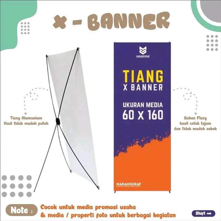 X Banner Y Banner Spanduk Tiang Jualan Banner jualan Gratis desain ulang 1