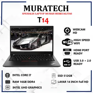 Laptop Murah Thinkpad T14 Core I7 Ram 16GB SSD 512GB 14 Inch FHD 1080p slim