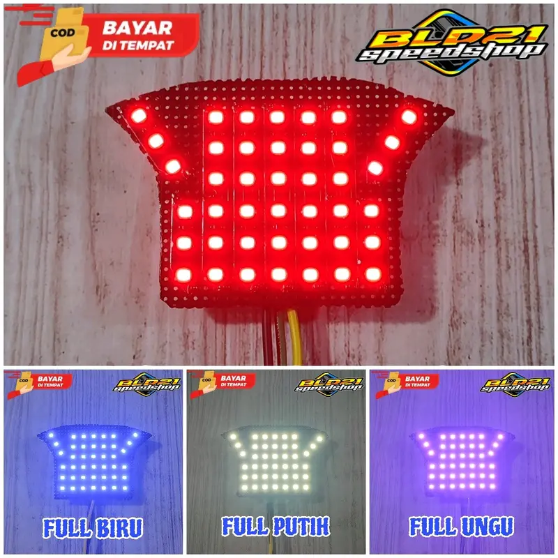 Lampu Stoplamp Running Motor Honda Beat Fi 2012-2016 Esp 8 Mode Auto, Mode Rem Diam(Manteng) Arus Listrik Wajib DC 0