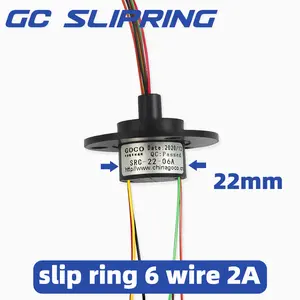 Slip Ring 6rings2A conductive ring, brush rotating connector, collector ring, carbon brush, sliding ring, diameter