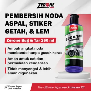 Penghilang Bekas Stiker Noda Aspal Cairan Penghilang Noda Body Motor Mobil Sekali Semprot Zerone Japan Bug & Tar Remover