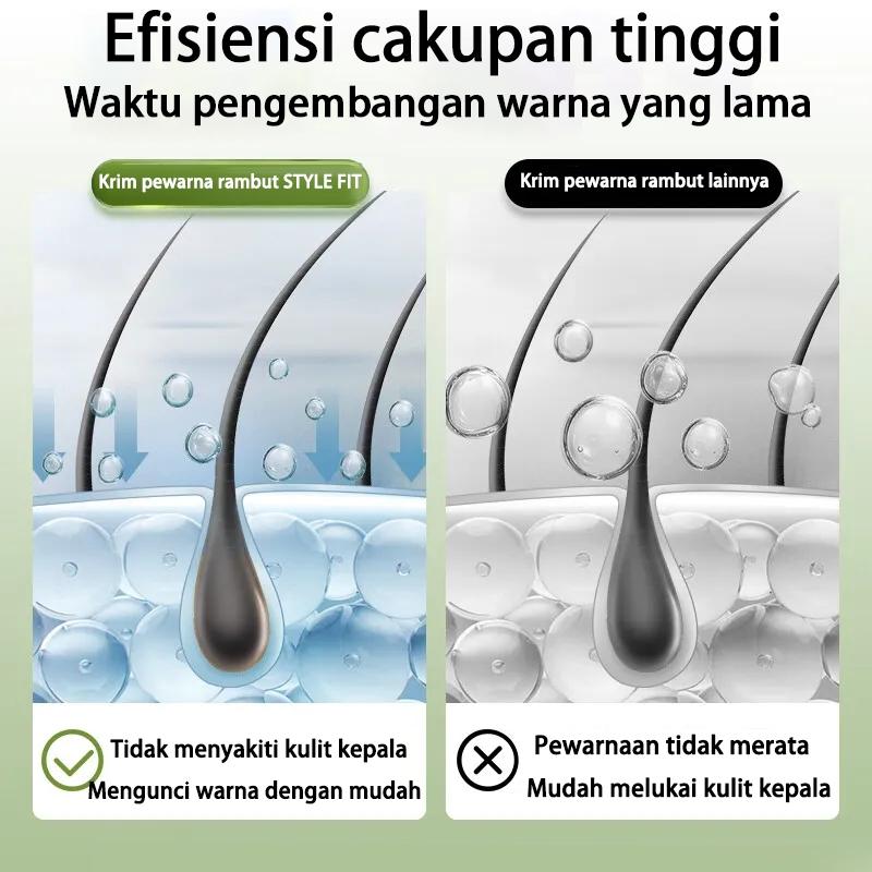 STYLE FIT Pewarna rambut Kopi caramel*200ml,Hasil seperti korean style-pewarna rambut/semir rambut/bleaching rambut/pewarna rambut halal tahan lama/semir rambut permanen anti luntur/warna rambut pewarna rambut