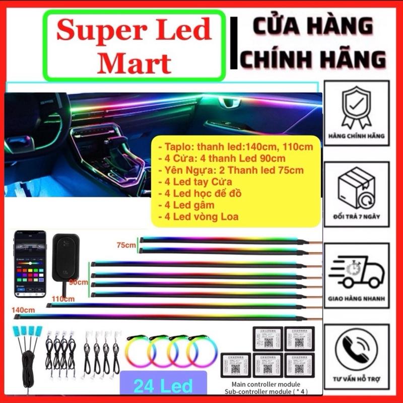  Đèn Led trang trí nội thất ô tô 24 Led- Led viền trang trí nội thất ô tô - Bảng Full 