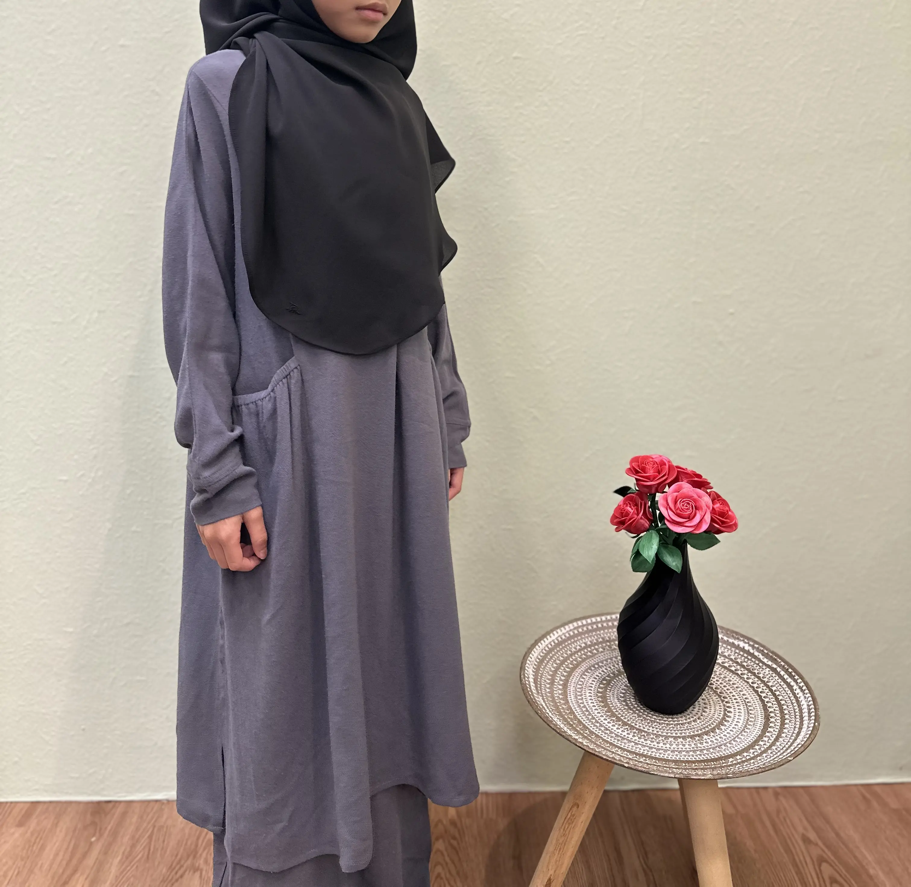 TSM RATU Relax Raya KIDS Linen Viscose, Front Flap Skirt with 2 Deep gathered Pockets & High side split