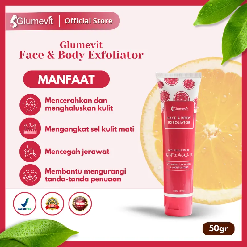 [GM08] Glumevit Exfoliating Gel 50gr - Gel Penghilang Daki dan Sel Kulit Mati - Cocok Untuk Wajah dan Badan 2