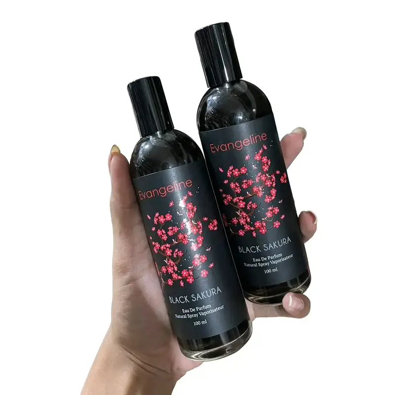 2pcs parfume evangeline sakura edition black sakura 100ml. 0
