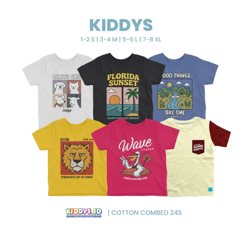 Kiddys Kaos Pakaian Fashion Anak Laki-laki dan Perempuan Cotton 24s Premium KA80 - G10 0