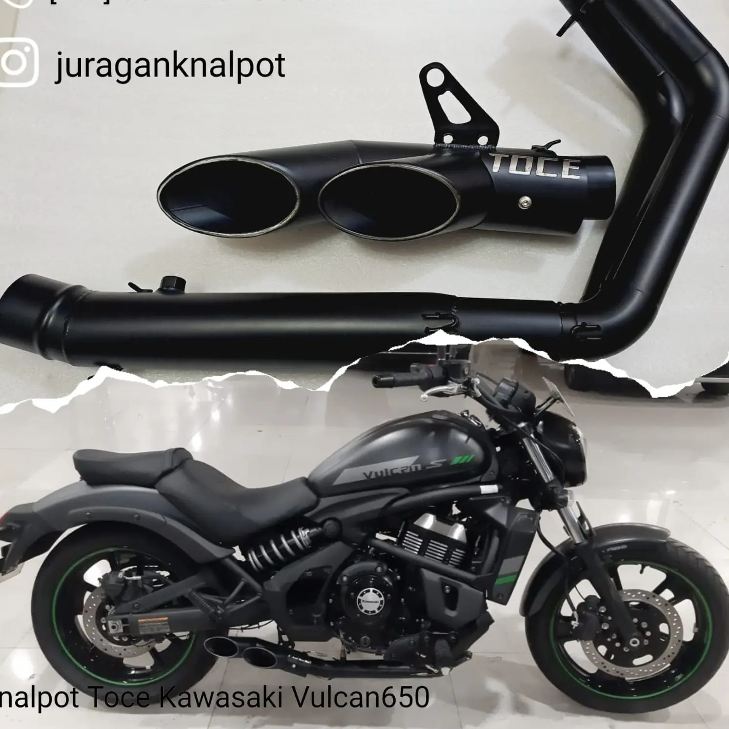 Black Viper Knalpot Fullsystem PNP Kawasaki Vulcan 650 Model Toce Underbelly