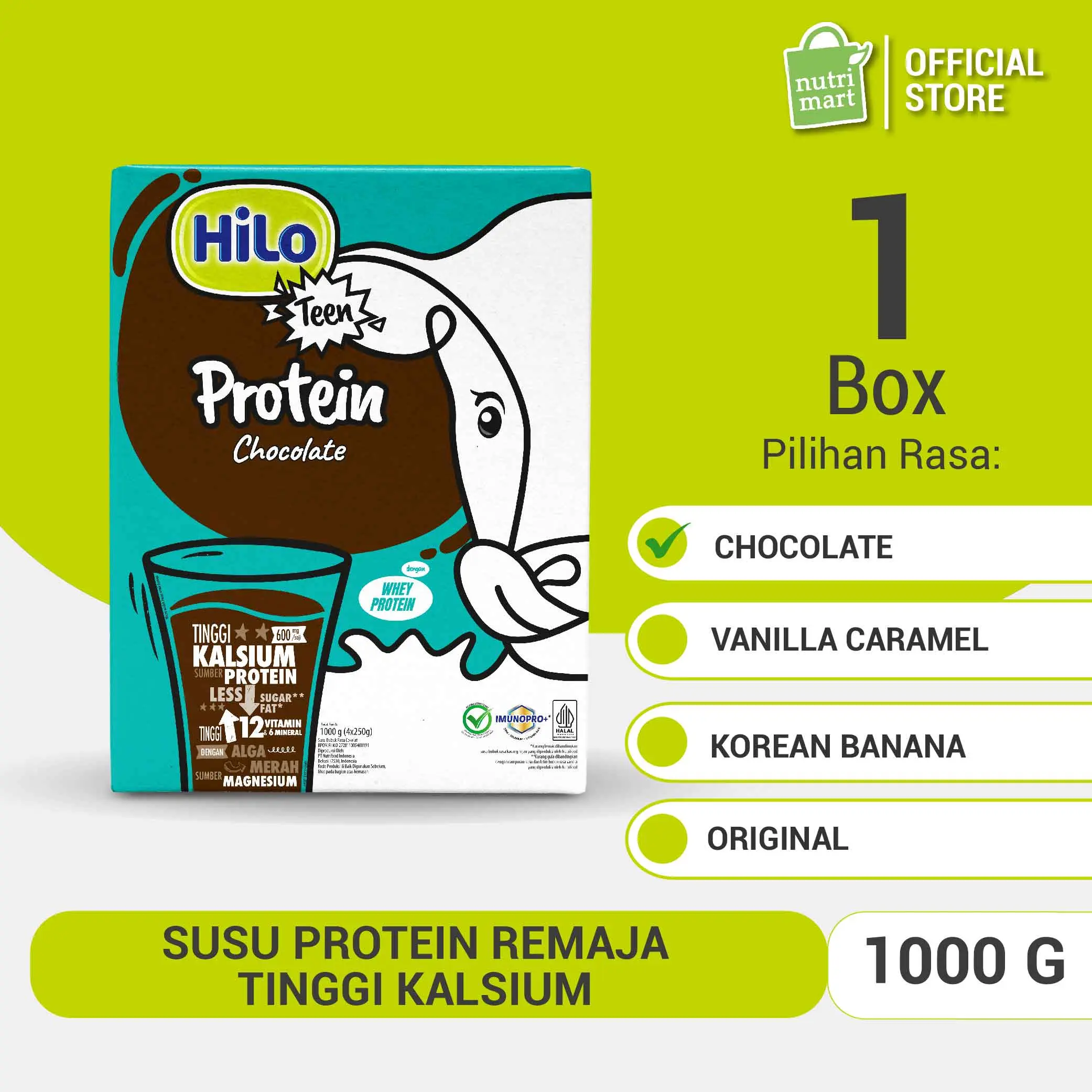 Hilo Protein Teen 250g - Tinggi Kalsium & Protein - Rasa Cokelat dan ...