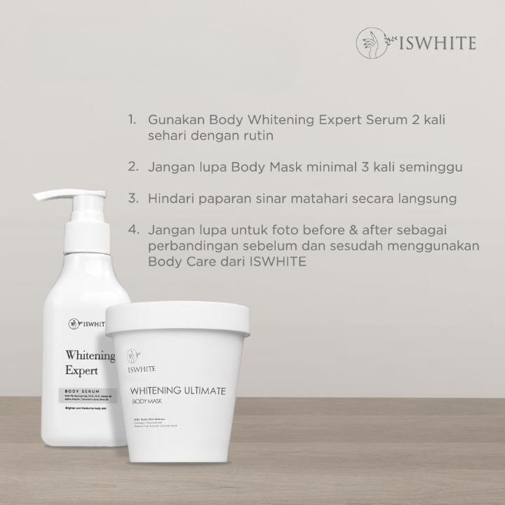 [GET FREE POUCH DAN SPATULA] ISWHITE Bodycare Glowing Package Body Mask Body Serum Pencerah Tubuh Lotion Peach Extract Niacinamide BPOM Mencerahkan 5