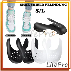 [ BISA COD ] Sepasang Shoe Shield Pelindung Sepatu Sneakers / Agar Tidak Penyok Atau Tertekuk Insole Sepatu Pria / Sepatu Penopang Putih Anti Safety Selempang Pembersih Badminton Couple Pump Bapau Young Joy Sehari Nanyang Pro Terbaru Olahraga Terapi