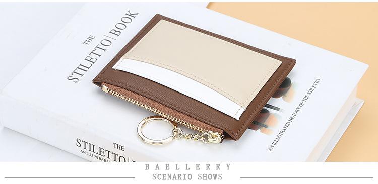 Product Introduction of Baellerry Womens Korean Style Patchwork PU Zippered Key Holder Multiple Card Slots Compact Wallet 16