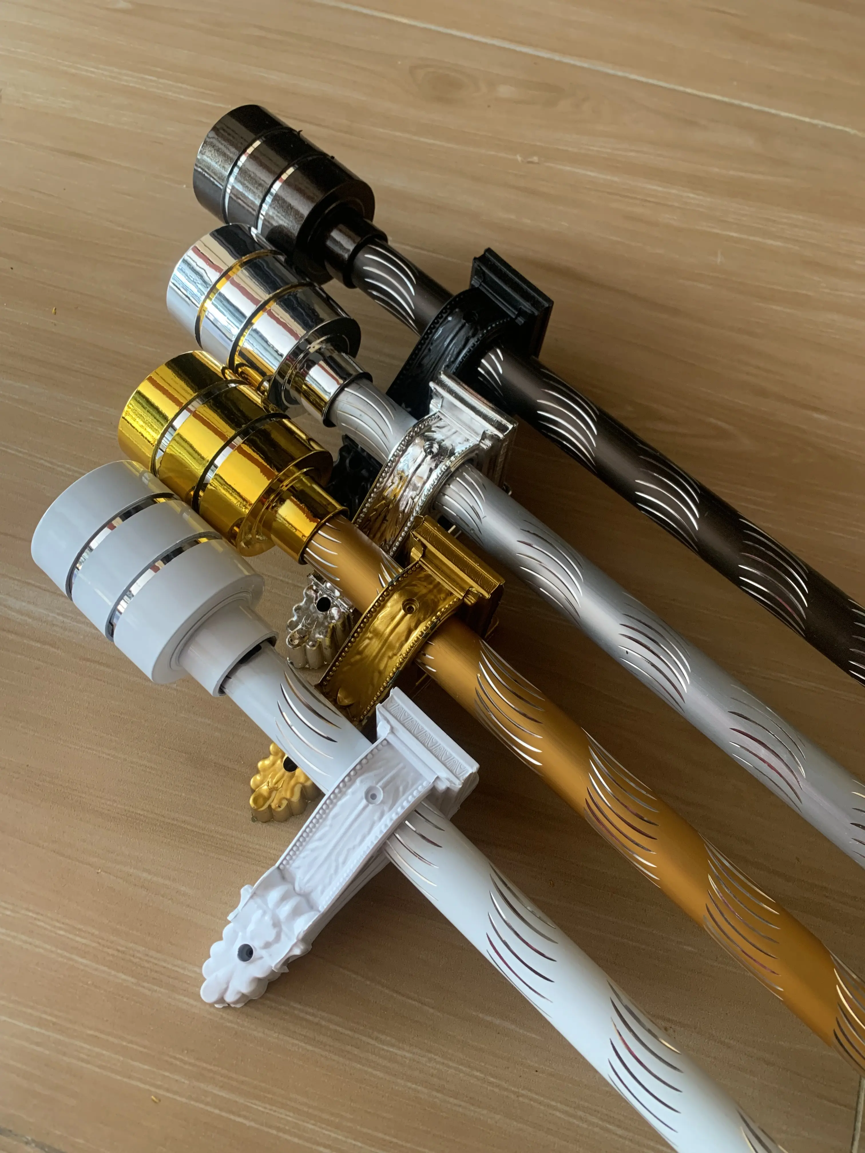 Custom New Breket Batang Gorden Tabung 1 Meter Full Set Tirai Jendela Besi Hordeng Ulir Minimalis Model Eropa Tiang Kordeng
