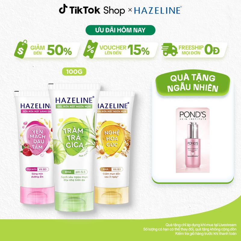 Sữa rửa mặt Hazeline Hỗ Trợ Dưỡng Ẩm Da 100g