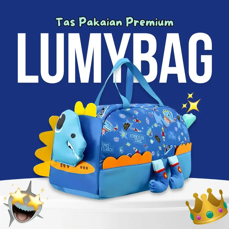[RA.ID] LumyBag - Tas Pakaian Untuk Travelling Anak Bahan Premium Anti Air Motif Karakter Dinosaurus Unicorn 1