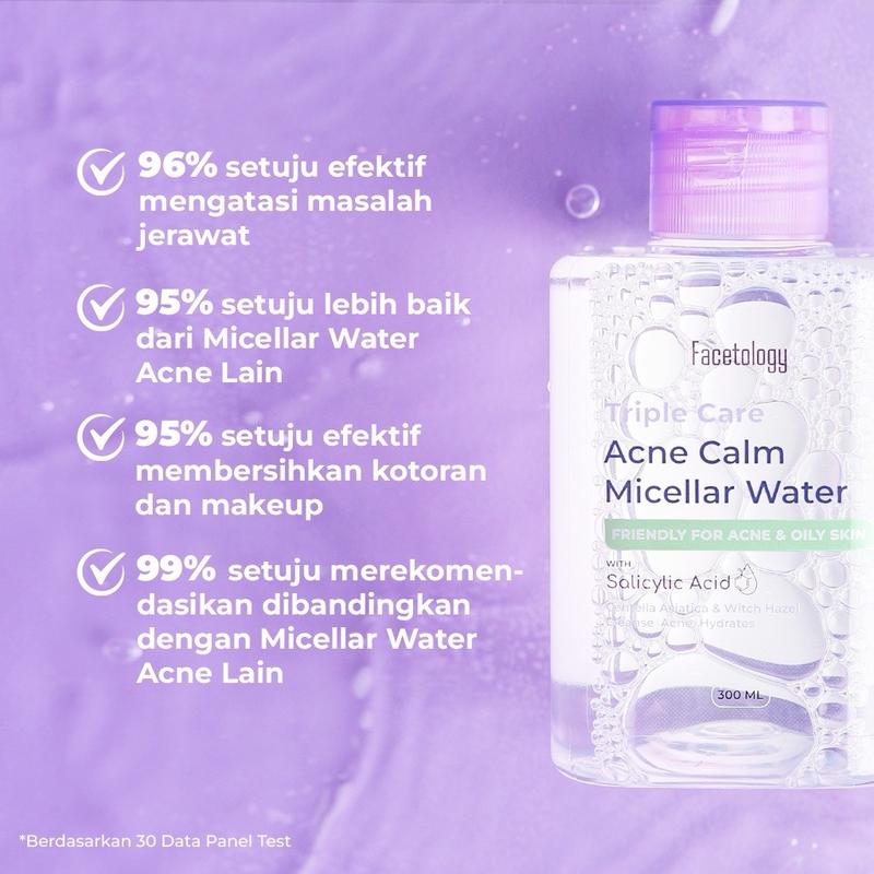 ￼Facetology Triple Care Acne Calm Micellar Water 300ML 3