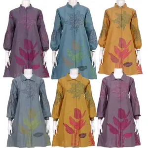 Baju Batik Anyelir Rinjani Berkerah Formal SMLXLXXLXXXL Kancing Depan Cantik Elegan Katun Kantor