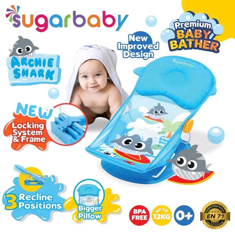 SugarBaby Fun Color/Classic Series Baby Bather dudukan mandi alas mandi bayi kursi jemur kursi duduk 1