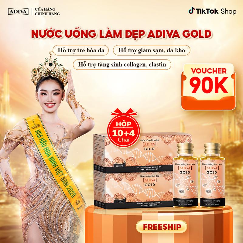 Combo 2 Nước Uống Làm Đẹp Collagen ADIVA Gold -Giúp Da Giảm Nếp Nhăn Và Chống Lão Hóa