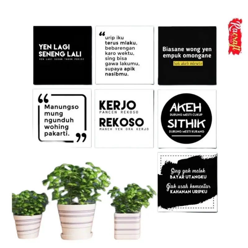 Walldecor Jawa motivasi kata bijak hiasan dinding estetik