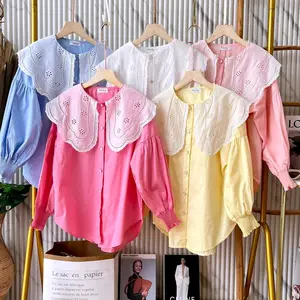 House of Cesya | Mochi Shirt | Blouse Katun Kerah Renda Korean Style