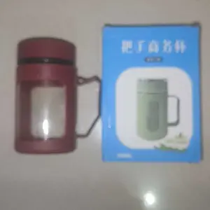 Botol Cangkir Mug Gelas Kaca Gagang Cover Plastik Shell Coffee Cup Souvenir Hadiah Wedding Ultah 500ml