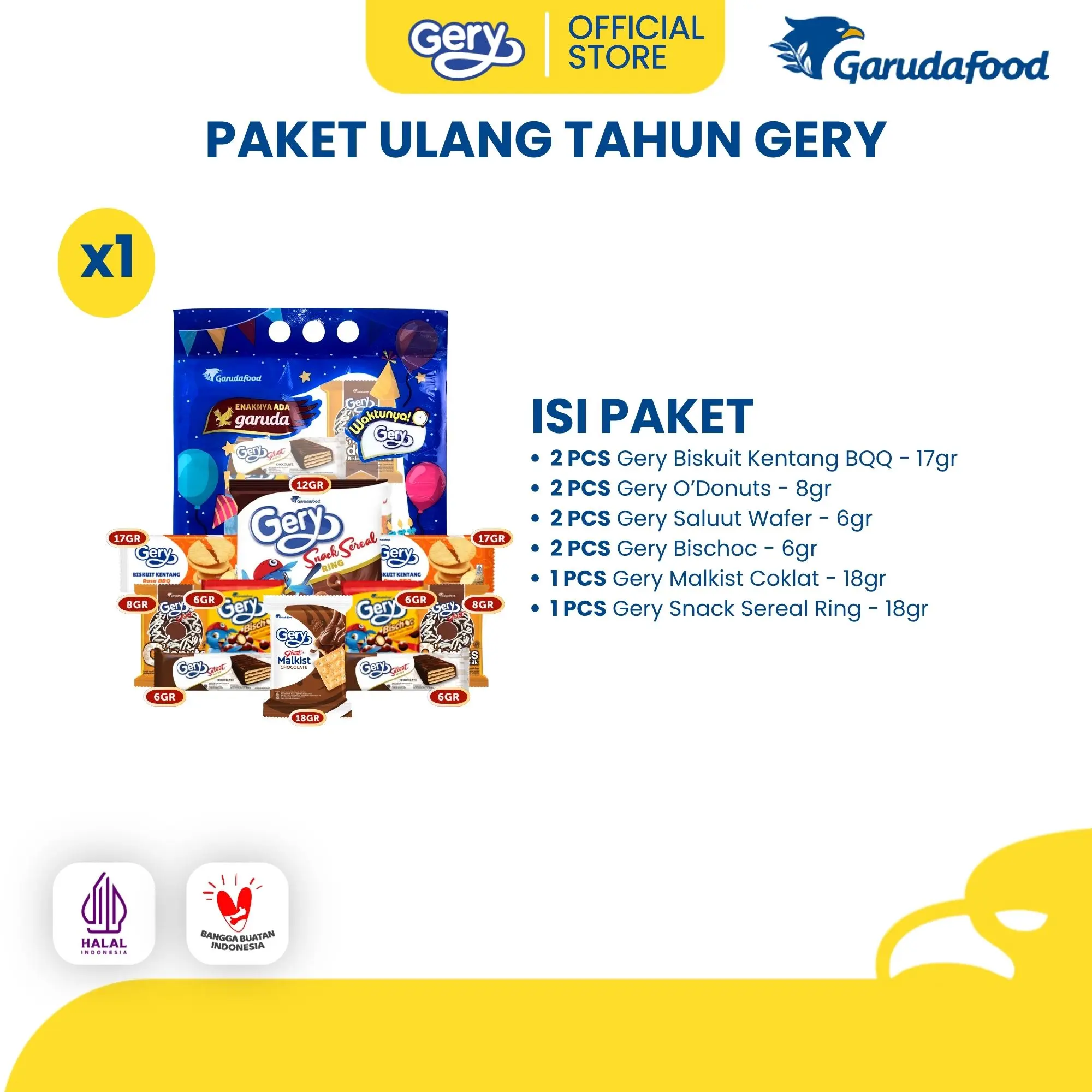 [COD] Gery - [9RB-AN] 1 BAG Cemilan Spesial Sereal Ulang Tahun - GRY