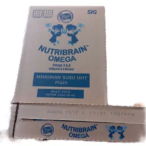 Nutribrain Omega Minuman Susu UHT Rasa Plain Frisian Flag Exp Agustus 2026 Multi Pack 6x6x110 ml Milk Drink