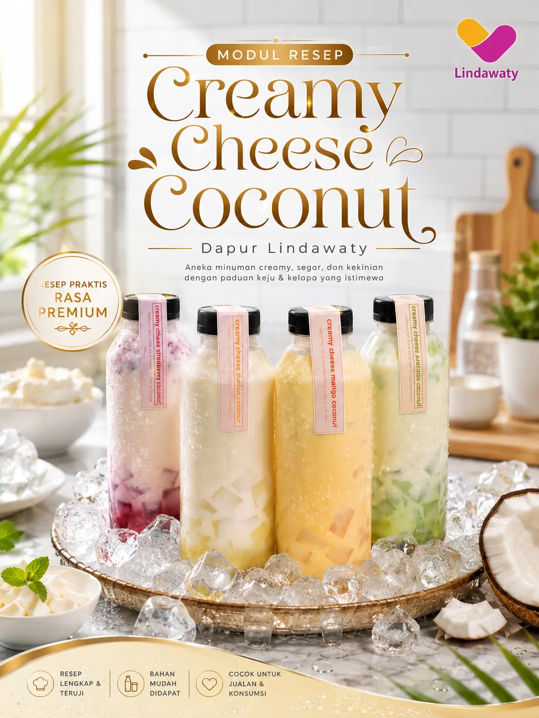 Modul Buku Resep Creamy Cheese Coconut Lindawaty A5 HVS