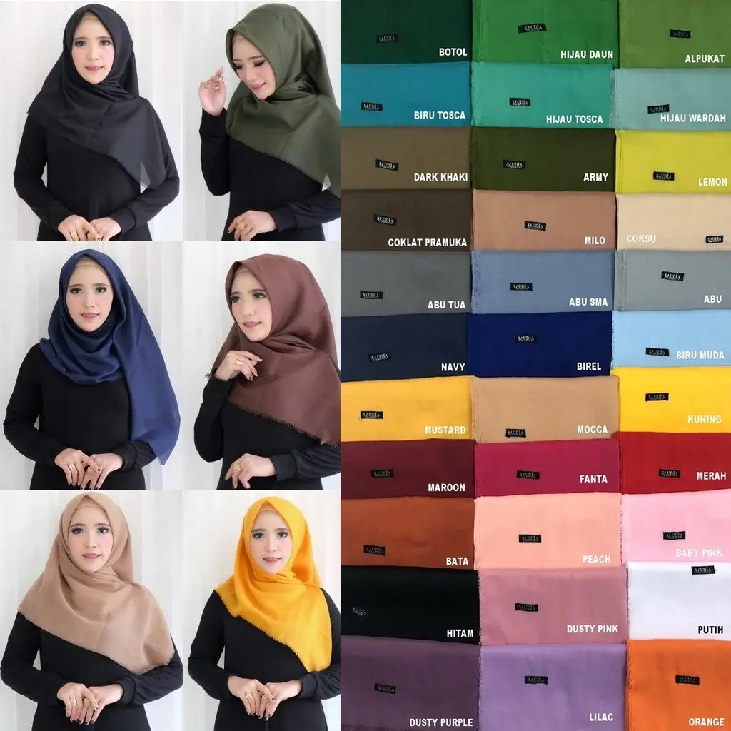 Jilbab segiempat saudia rawis Square Muslim Nyaman