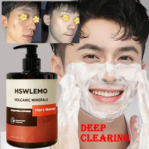 Pembersih Wajah Anti Jerawat Pria, Pemutih Minyak, Pembersih Wajah Anti Jerawat, dan Penghilang Tungau untuk Kapasitas besar 500ML Pria Bersihkan Pembersihan Muka Mencerahkan Pelembab Membersihkan