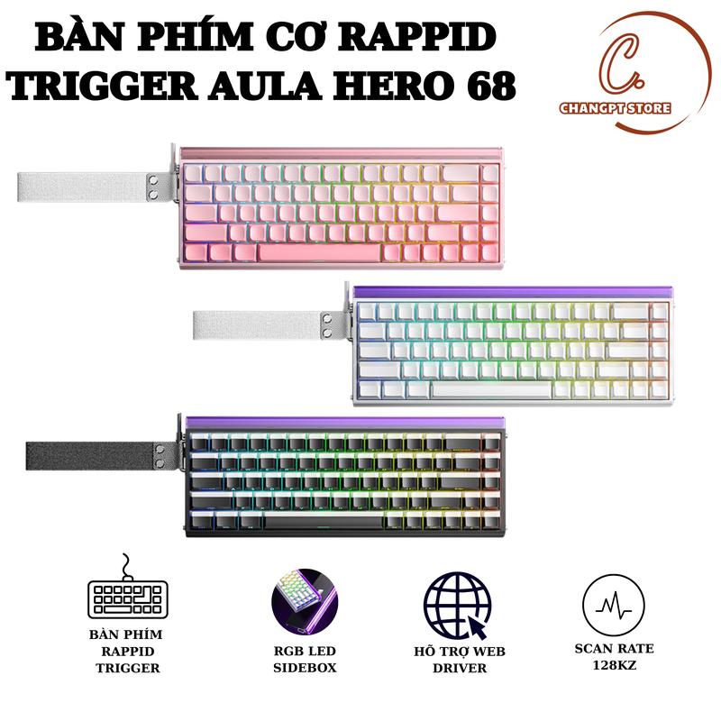 Bàn Phím Cơ AULA HERO 68HE – Switch Từ Tính Thiết Kế 65% LED RGB Độc Đáo