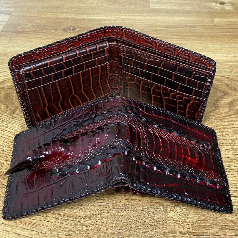 dompet pendek pria model lipat kuku rajut kartu kulit Uang 2