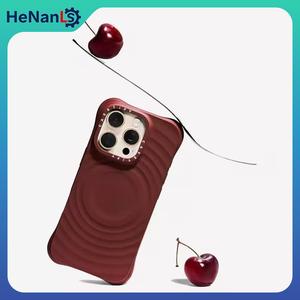 เคสโทรศัพท์สีขาวบริสุทธิ์ลายคลื่นพร้อมแม่เหล็กติดแนบ MagSafe สำหรับแอปเปิ้ล