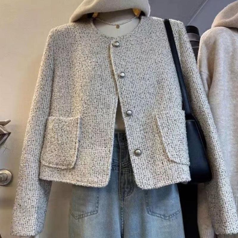 Tổng hợp có big size Áo dạ kẻ dạ loang vân tiêu dày dặn 2 lớp khuy by Samhyewear
