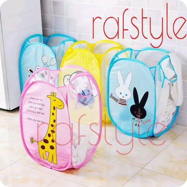 BINTANGLIMA Keranjang Baju Kotor Lipat Motif atau Laundry Basket SerbaGuna Impor 1