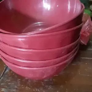 Yoi - Mangkok Makan Plastik Bulat Small 6PCS / Diameter 14 cm mangkok  wizzmie Hijau Pink Ungu Wadah Set mangkok  es