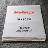 Gambar KERTAS LAYANGAN TISU LITHO SUPER SP ORIGINAL 40 X 80 CM PER LEMBAR - KUALITAS BAGUS - Litho Super SP - Putih dari purwanty1 Kota Administrasi Jakarta Selatan 1 Tokopedia